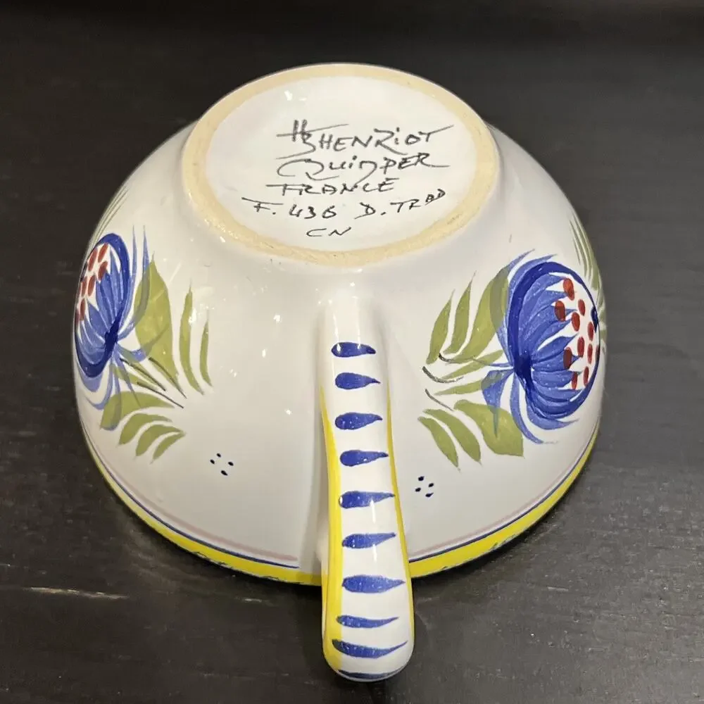 Vintage HENRIOT QUIMPER France French (1) Teacup Faience